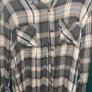 Green and Cream Button Up Shirt